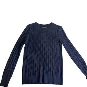 BANANA REPUBLIC NAVY CABLE KNIT SWEATER W FINE ITALIAN YARN BY FILPUCCI